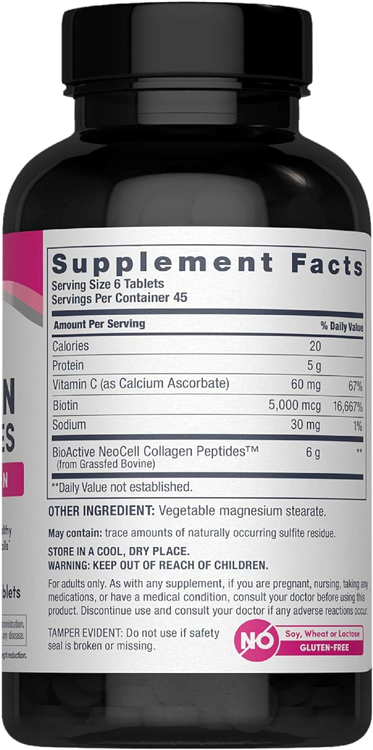NeoCell Super Collagen Peptides + Vitamin C & Biotin | 270 Tablets - Image 4