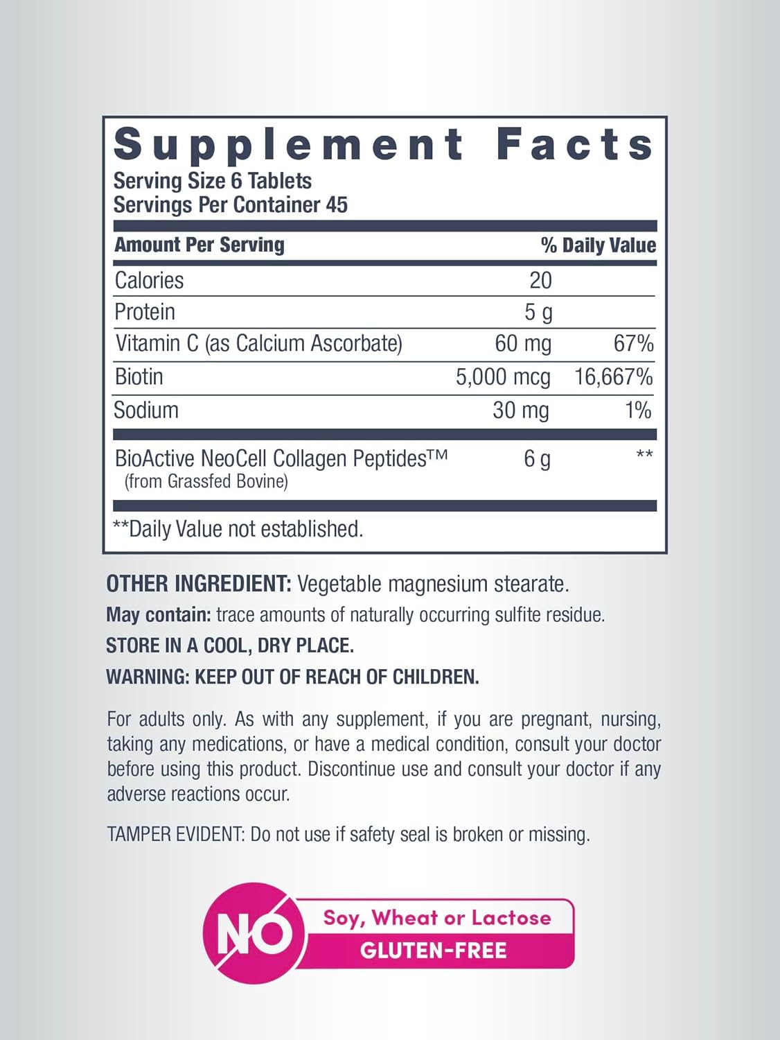 NeoCell Super Collagen Peptides + Vitamin C & Biotin | 270 Tablets - Image 2