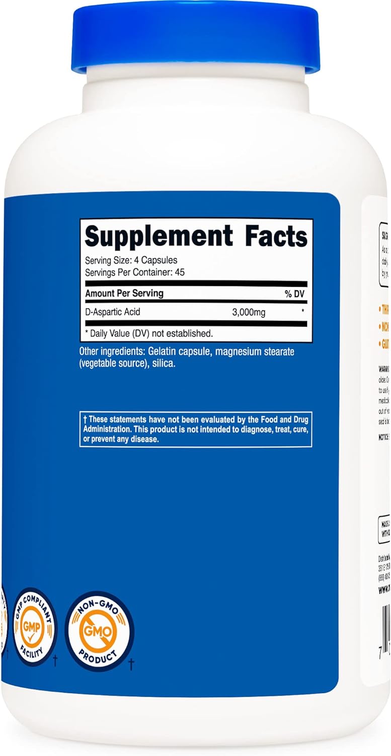 Nutricost, D-Aspartic Acid 3000mg, Ingredients