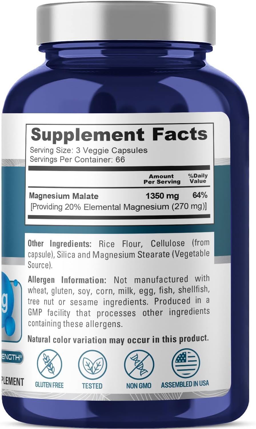 ingredients of Nusapure Magnesium Malate 1350 mg