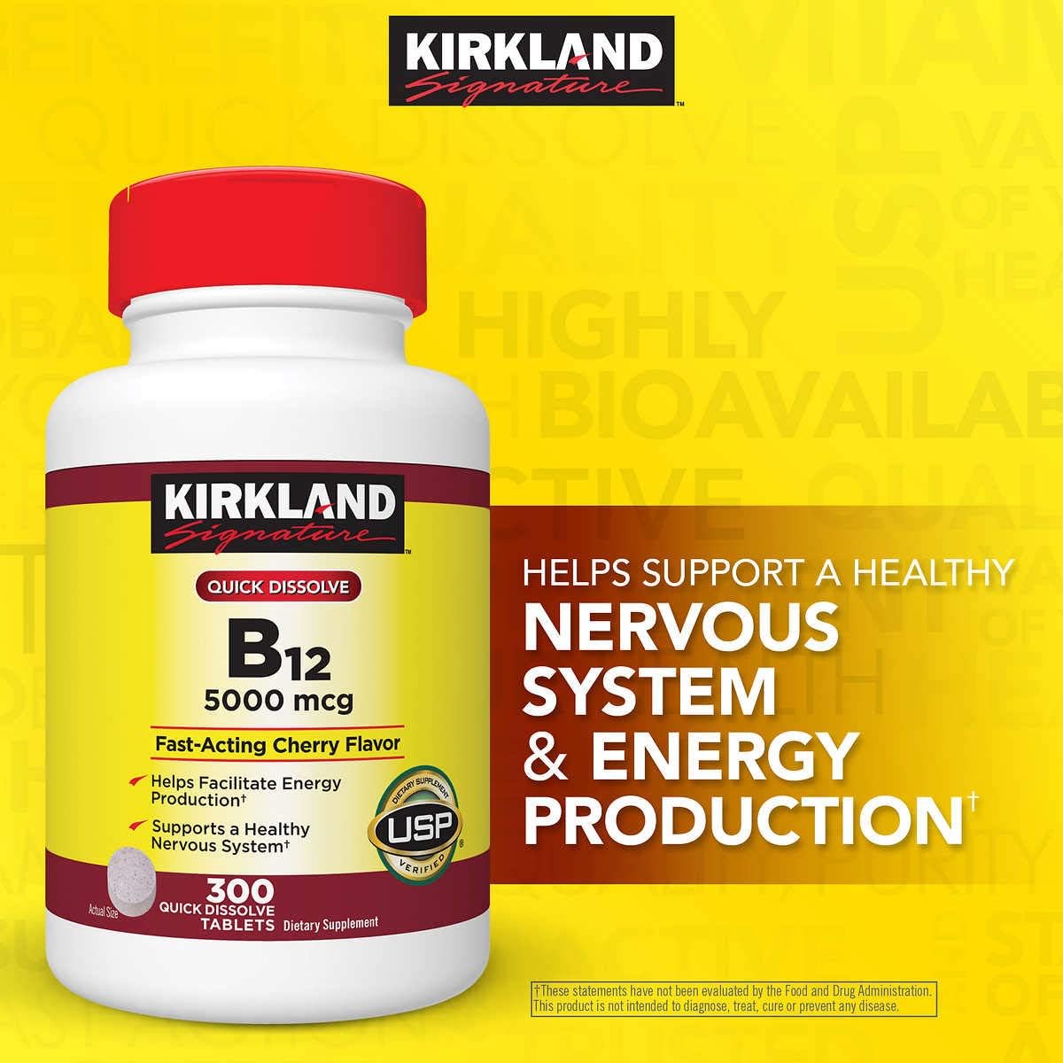 Kirkland Signature Expect More Quick Dissolve B-12 5000 mcg, 300 Tablets - Image 2