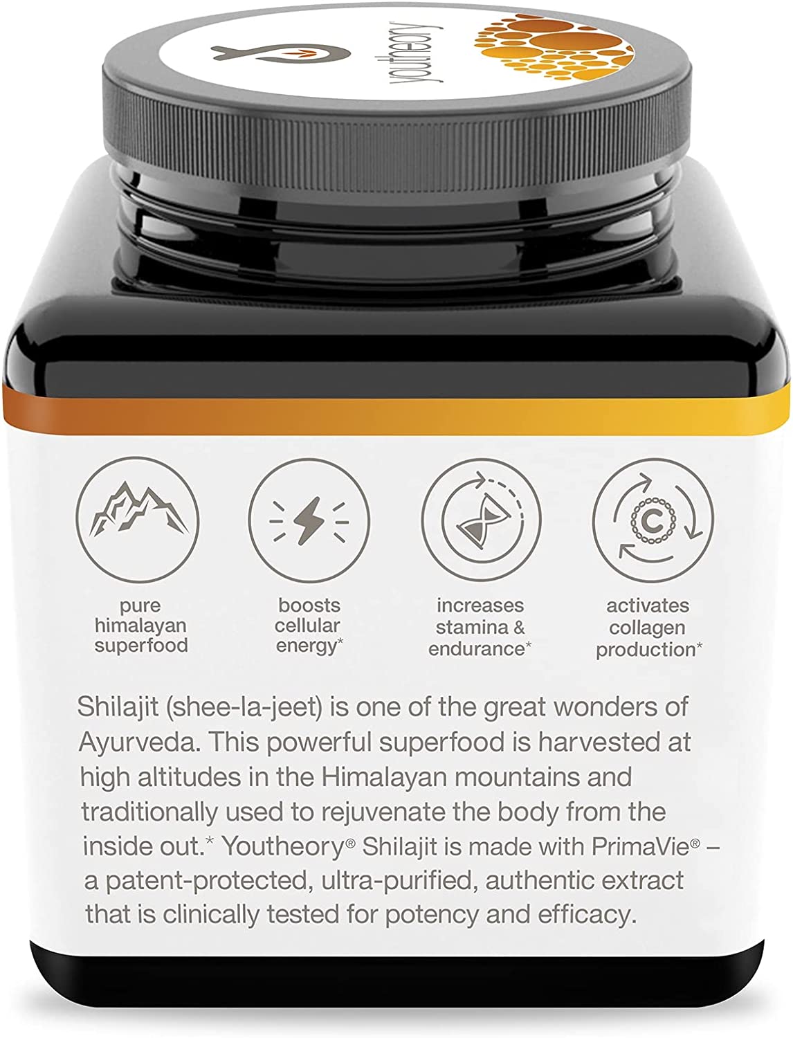 Youtheory Shilajit, Pure Himalayan Superfoood, Energy Support, 60 Vegetarian Capsulesيوثيرى شيلاجيت، مصدر طبيعى لحمض الفوليك والمعادن النادرة 60 كبسولة نباتية - Image 5
