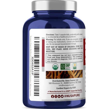 Nusapure Red Korean Panax Ginseng 9000mg 180 Caps