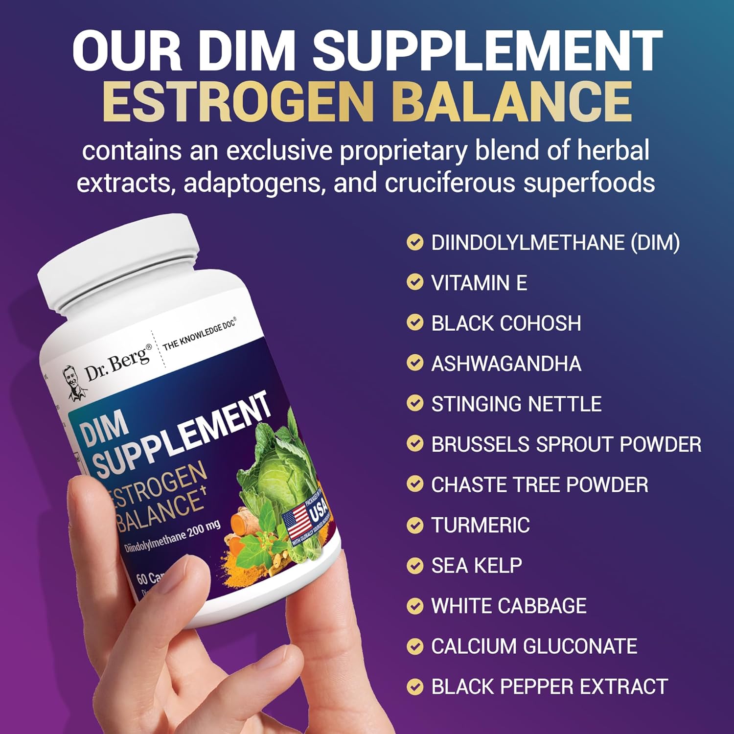 Dr Berg's DIM Supplement Estrogen Support | 60 Capsules - Image 9