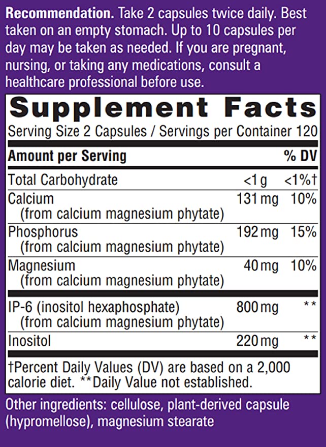 Nature's Way Cell Forté IP-6 & Inositol Supplement , 240 Capsules ناتشرز واى اينوزيتول ، لدعم الجهاز المناعى ولصحة وظائف الكبد ، وتعزيز إزالة السموم من الخلايا ، وتحسين وظائف الأغشية، 240 كبسولة - Image 2