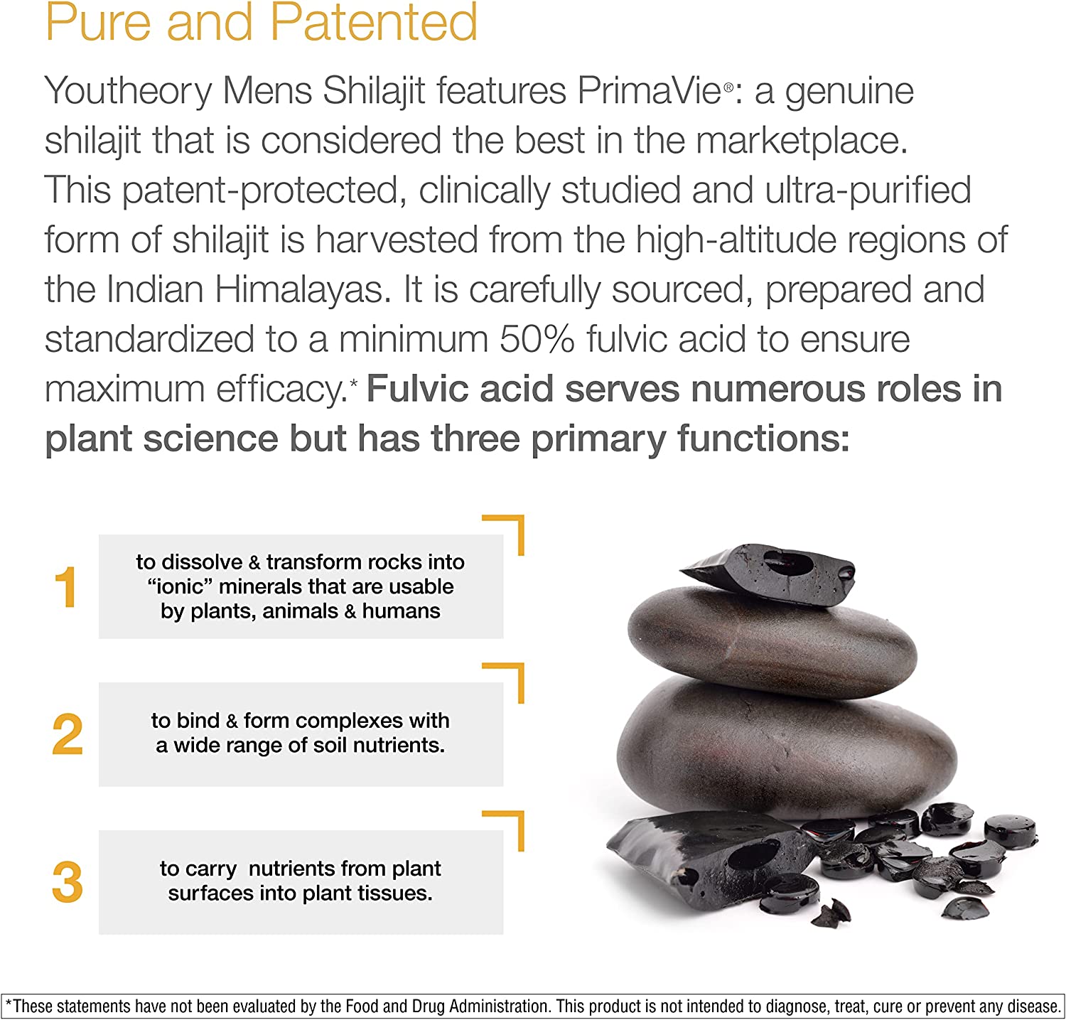 Youtheory Shilajit, Pure Himalayan Superfoood, Energy Support, 60 Vegetarian Capsulesيوثيرى شيلاجيت، مصدر طبيعى لحمض الفوليك والمعادن النادرة 60 كبسولة نباتية - Image 9