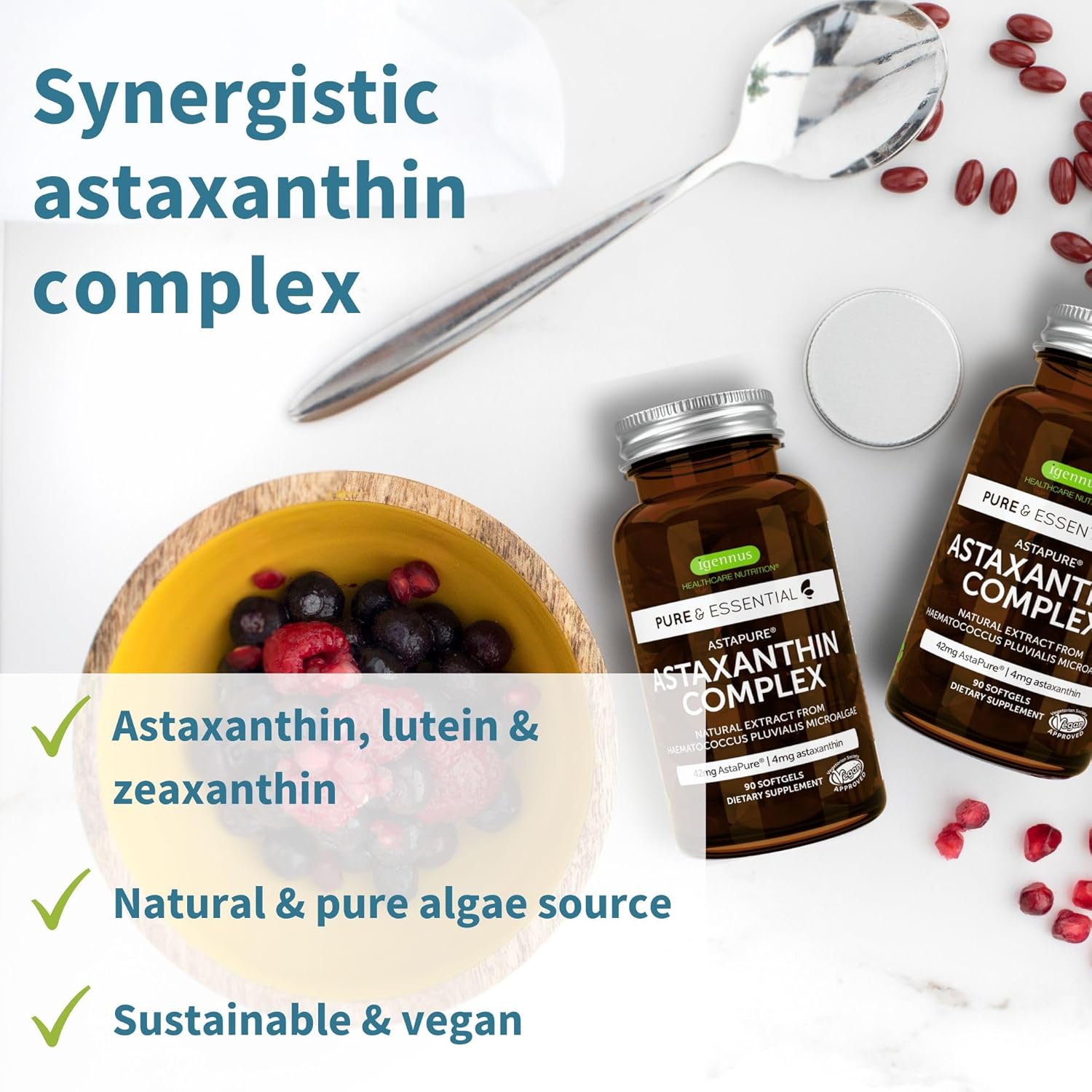 Pure & Essential Astaxanthin Complex 4 mg 90 Vegan Capsules - Image 5