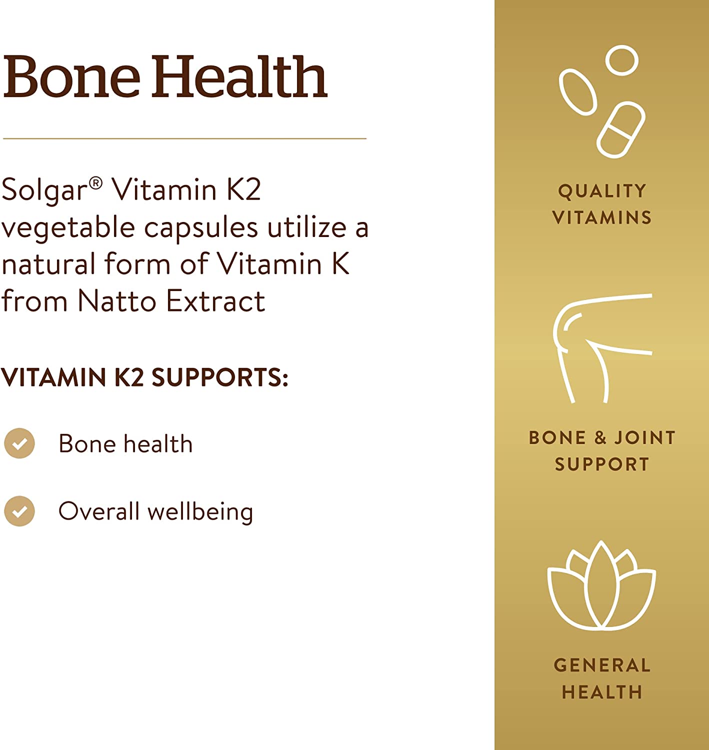 Solgar, Vitamin K2 (MK-7) 100mcg, Benefits