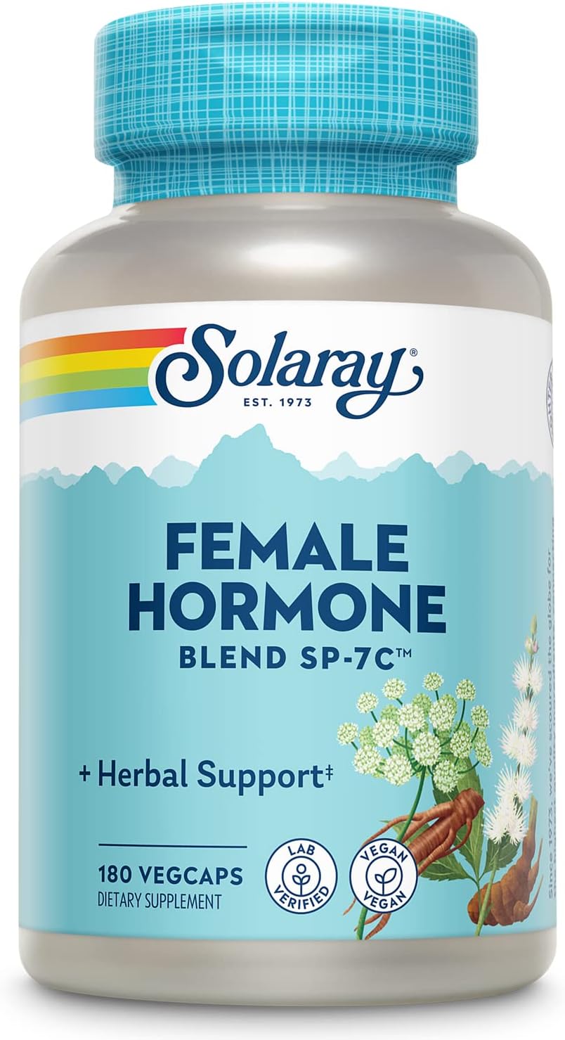 Solaray Female Hormone Blend SP-7C | Herbal Blend Includes Black Cohosh, Dong Quai, Passion Flower, Saw Palmetto, Wild Yam & More | 180 Veg Capsسولاراى ،يحتوى على مجموعة من الأعشاب لصحة المرأة ،180 كبسولة نباتية