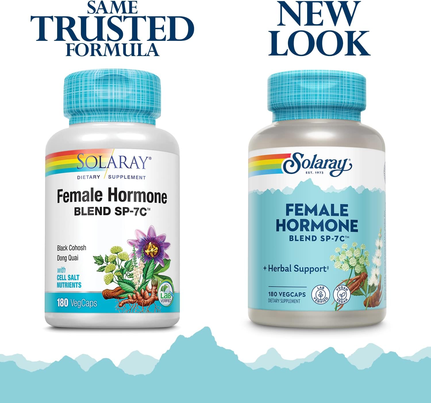 Solaray Female Hormone Blend SP-7C | Herbal Blend Includes Black Cohosh, Dong Quai, Passion Flower, Saw Palmetto, Wild Yam & More | 180 Veg Capsسولاراى ،يحتوى على مجموعة من الأعشاب لصحة المرأة ،180 كبسولة نباتية - Image 3