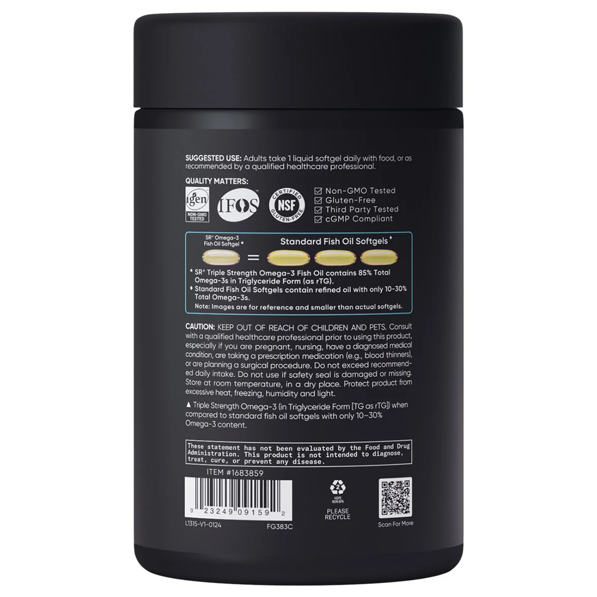 Sports Research Triple Strength Omega 3 Fish Oil | High-Potency EPA & DHA - 150 Capsules - Image 4