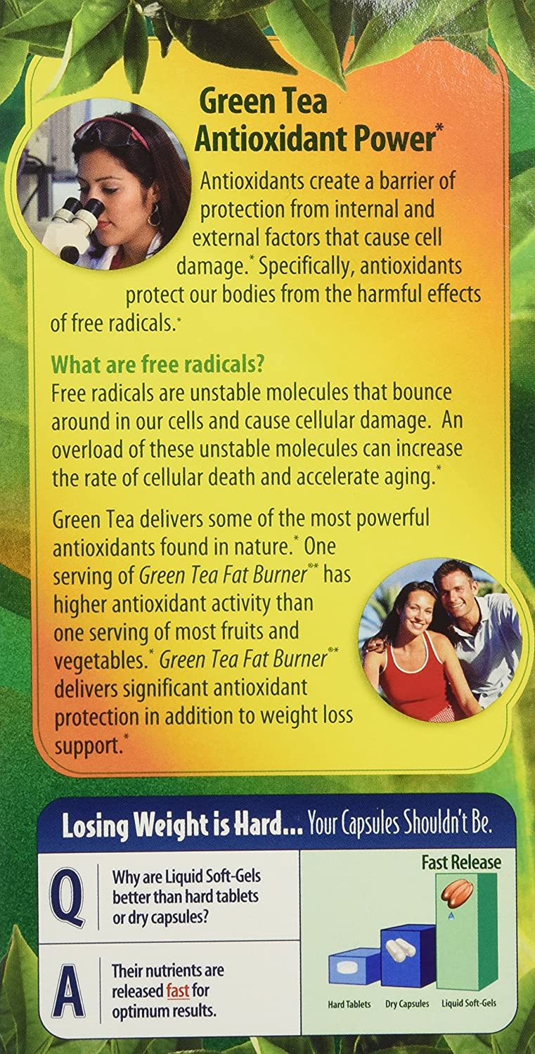 Green Tea Fat Burner, 200 Liquid Soft-Gels<BR/>كبسولات الشاى الأخضر حارق الدهون لانقاص الوزن بطريقة امنة وسريعة، تركيز عالى 200 مجم للكبسولة ،200 كبسولة - Image 6