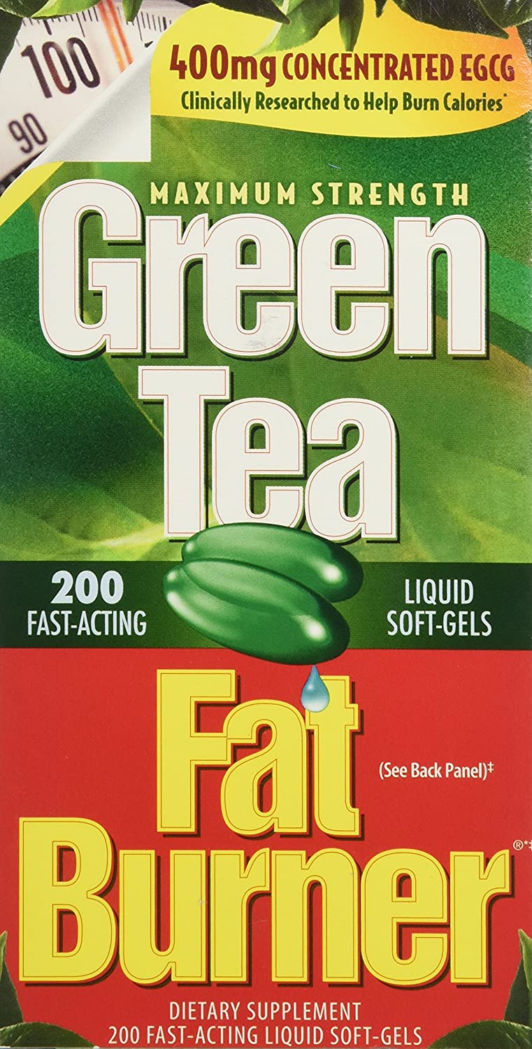Green Tea Fat Burner, 200 Liquid Soft-Gels<BR/>كبسولات الشاى الأخضر حارق الدهون لانقاص الوزن بطريقة امنة وسريعة، تركيز عالى 200 مجم للكبسولة ،200 كبسولة