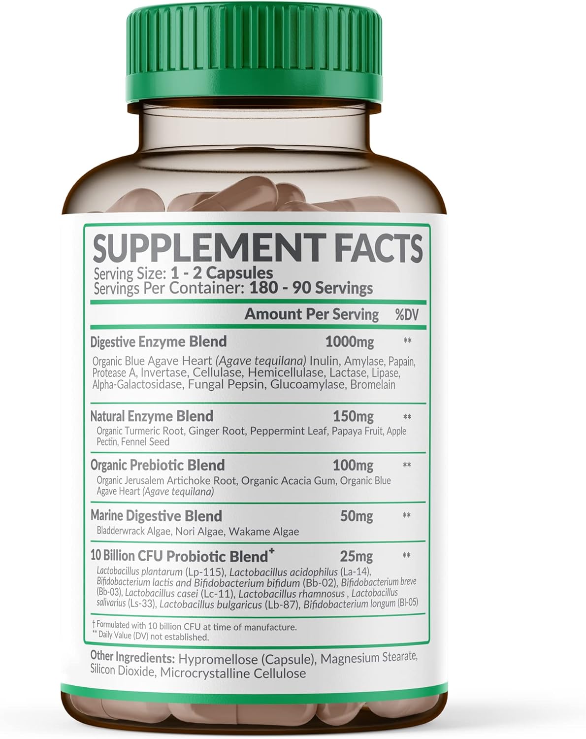 Wholesome Wellness, Digestive Enzymes 1000MG, 180 Capsules