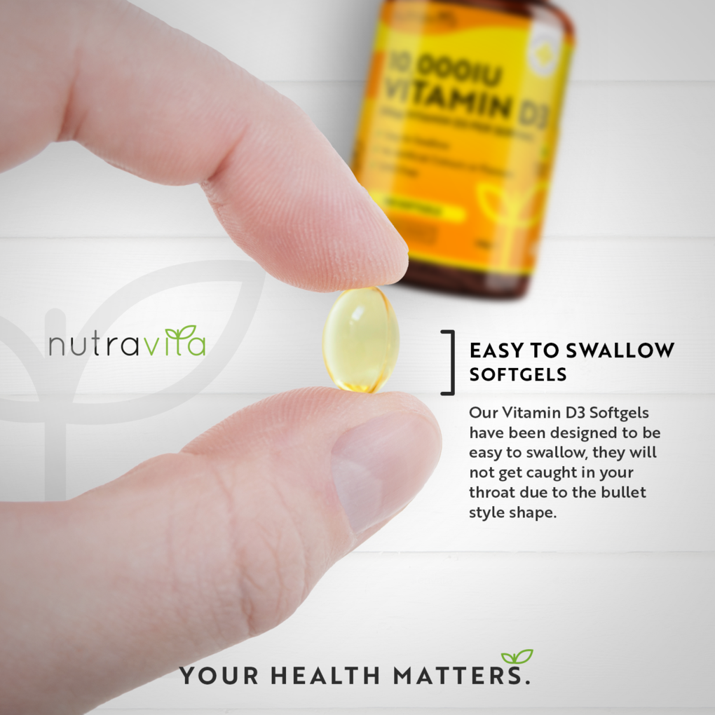 Nutravita Vitamin D3 10,000iu (250µg) - 365 capsulesنيوترافيتا فيتامين د3 10000 وحدة دولية ، 365 سوفت جيل - Image 7