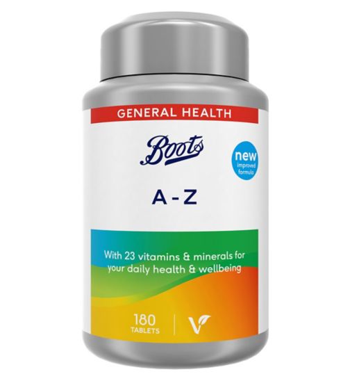 Boots A-Z 180 Tablets (6 month supply)بوتس ايه زد خليط الفيتامينات والمعادن 180 قرص يكفى لمدة 6 أشهر