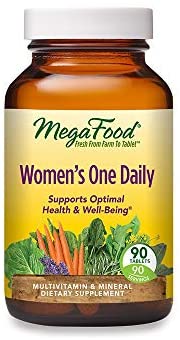 MegaFood Women's One Daily - Women's Multivitamin supports Optimal Health and Well-Being - With B Complex Vitamins - Gluten Free, Non-GMO, Dairy Free, Soy Free - 90 Tablets ميجا فود وان ديلى فيتامينات و معادن متعددة للنساء 90 حباية_ 90 جرعة
