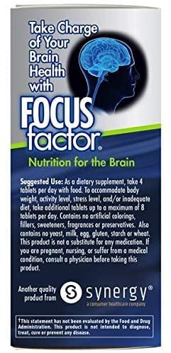 Focus Factor Brain Supplement Multivitamin Improve Memory and Clarity Boost Concentration Neuro Energy Learning Reasoning for Men and Women 180 Tablets - Image 5