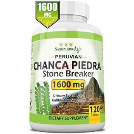 NaturalisimoLife Chanca Piedra 1600 mg – Peruvian – 120 Tablets Kidney Stone Crusher Gallbladder Support