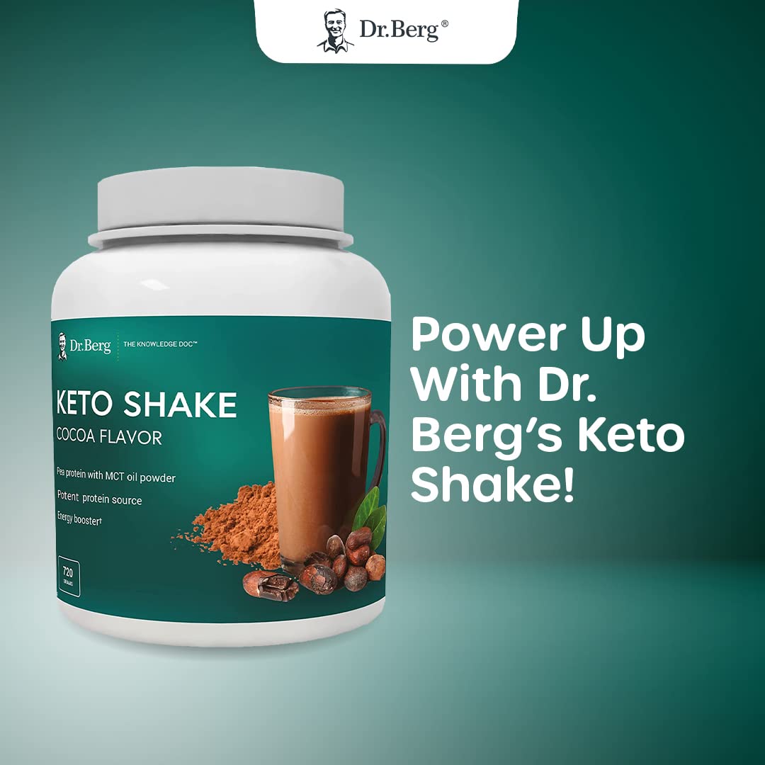 Dr. Berg's Keto Shake- Vegan Protein, Supports Ketosis & Workout Recovery, Cocoa Flavor 720 grams - Image 4