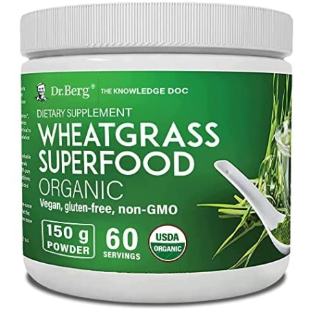 Dr. Berg’s Raw Wheatgrass Superfood | Organic Ultra-Concentrated Green Powder | 60 Servings
