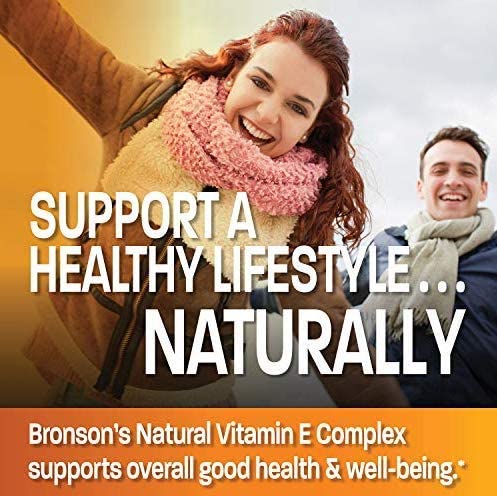 Bronson Natural Vitamin E Complex Supplement 400 I.U. (80% D-Alpha Tocopherol), Natural Antioxidant, 250 Softgels برونسون فيتامين ه المركب الطبيعى 400 وحدة دولية ، مضاد للأكسدة ، 250 سوفت جيل - Image 4