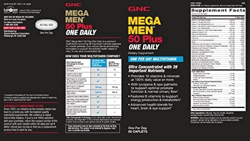 GNC Mega Men 50 Plus One Daily Multivitamin, 60 Caplets - Image 6