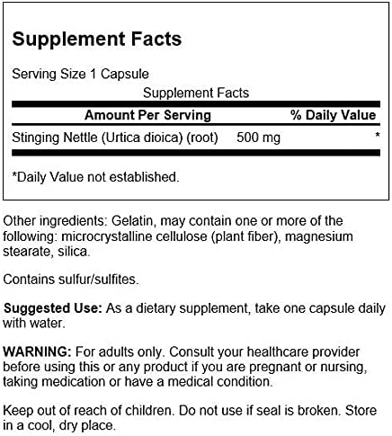 Stinging Nettle Root 500 mg 100 Caps - Image 2