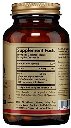 Supplement Fact of Solgar Oceanic Silica from Red Algae
