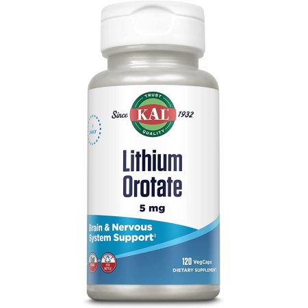 KAL Lithium Orotate 5mg. Natural Support for Emotional Balance,