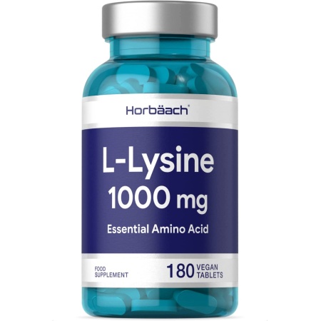 Horbaach L-Lysine 1000mg | Cold Sore Treatment, Essential Amino Acid| 180 Tablets