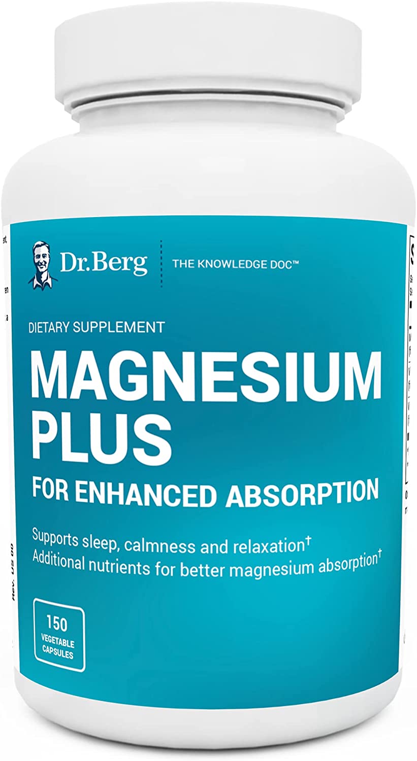 Dr. Berg's Magnesium Plus Magnesium Glycinate Supplement for Stress, Calm, Relaxation & Sleep Support - Muscle, Cardiovascular Bone Health & Cramp Defense w/ Vitamin D & B6 -150 Vegetarian Capsules - Image 7