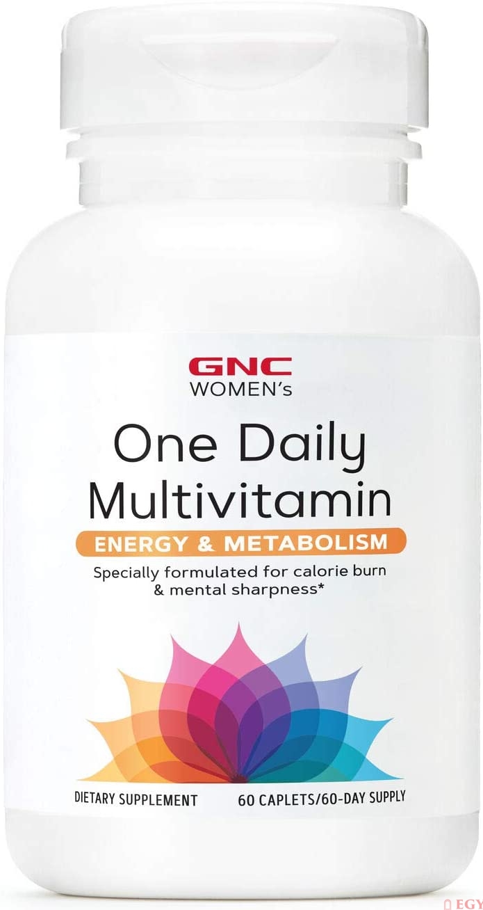 GNC Women's One Daily Multivitamin - Energy & Metabolism - 60 Caplets فيتامينات متعددة للنساء ، لصحة التمثيل الغذائى ، وزيادة إنتاج الطاقة ، 60 كبسولة