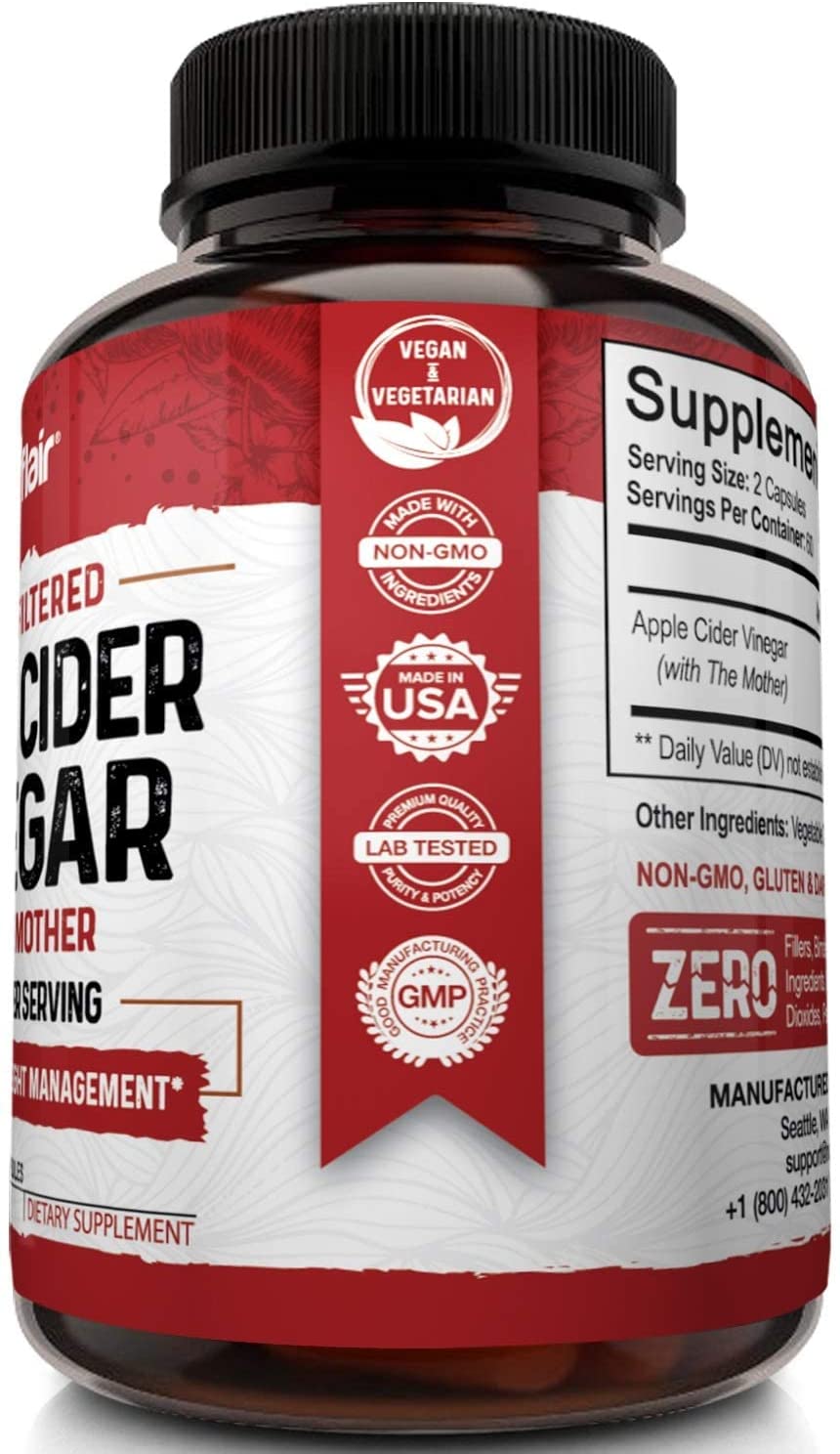 Apple Cider Vinegar Capsules with The Mother - 120 Vegan ACV Pills - Best Supplement for Healthy Weight Loss, Diet, Keto, Digestion, Detox, Immune - Powerful Cleanser & Appetite Suppressant Non-GMO - Image 6