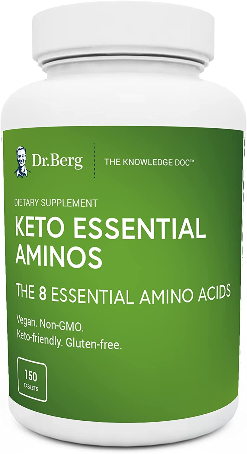 Dr berg's Keto Essential Amino acids,150 Tablets الأحماض الأمينية الأساسيه ، 8 أحماض أمينية أساسيه، 150 قرص