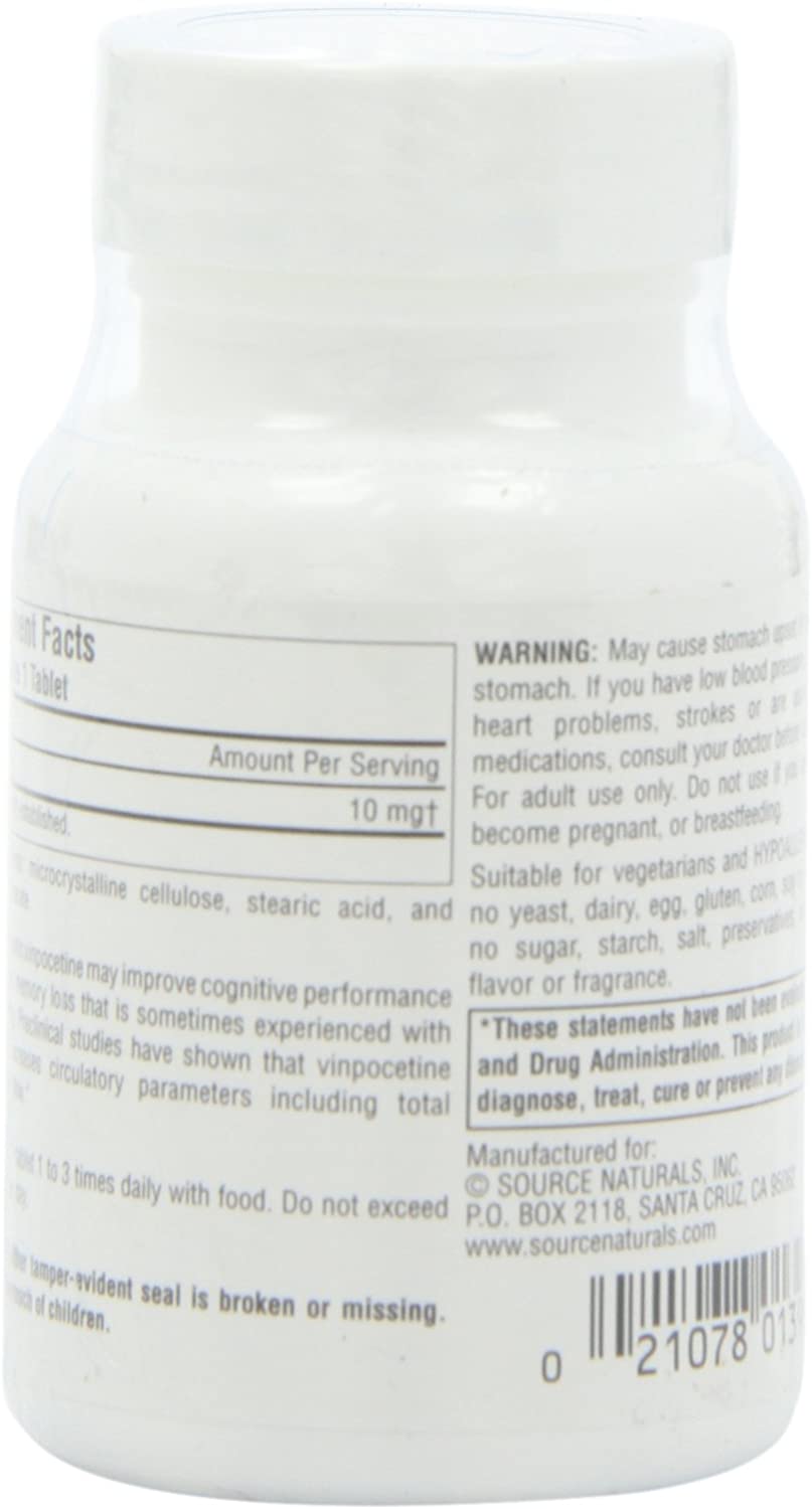 Source Naturals Vinpocetine 10mg - 60 Tablets - Image 6