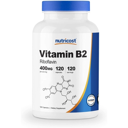 Nutricost, Vitamin B2 400mg, 120 Capsules