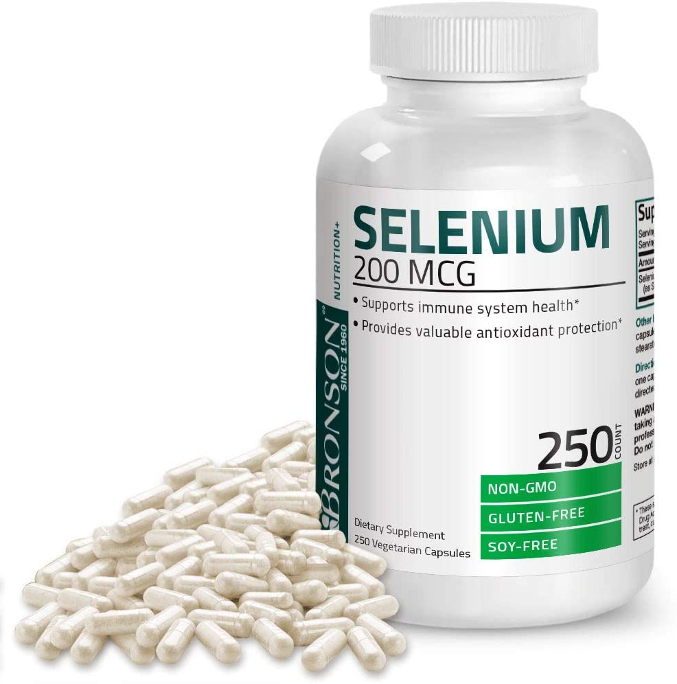 BRONSON Selenium 200 Mcg , 250 Capsulesكيلاتيد السيلينيوم 200 ميكروجرام ، لصحة الجهاز المناعى والبروستاتا ولصحة القلب والغدة الدرقية ، 250 كبسولة - Image 4