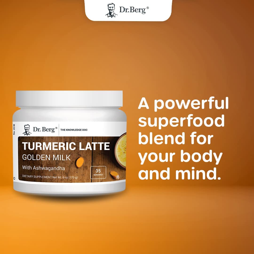 Dr. Berg's Turmeric Latte (35 Servings) - Golden Milk with Ashwagandha Brain, Energy, Focus, and Stress Support - Golden Milk Powder Super Blend of Organic Spices and Herbs - Keto Friendly 6 oz. - Image 6