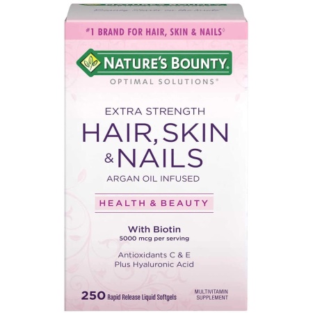 Nature's Bounty Hair Skin and Nails 5000 mcg of Biotin - 250 Softgels