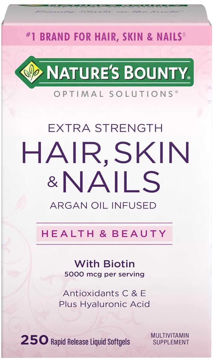 Nature's Bounty Hair Skin and Nails 5000 mcg of Biotin - 250 Softgels