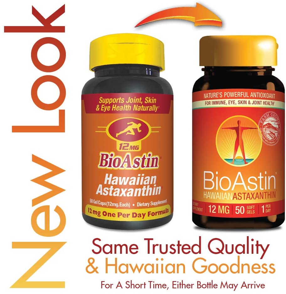 Nutrex BioAstin Hawaiian Astaxanthin 50 Caps 12 MG 50 Count - Hawaiian Grown Premium Antioxidant - One per day - Sports Nutrition & Immunity Supplement - Supports Eye, Joint & Cardiovascular Health بيواستين استازانتين 12 مجم لدعم صحة الجهاز المناعى والعين والمفاصل والقلب ، 50 سوفت جيل نباتى - Image 3