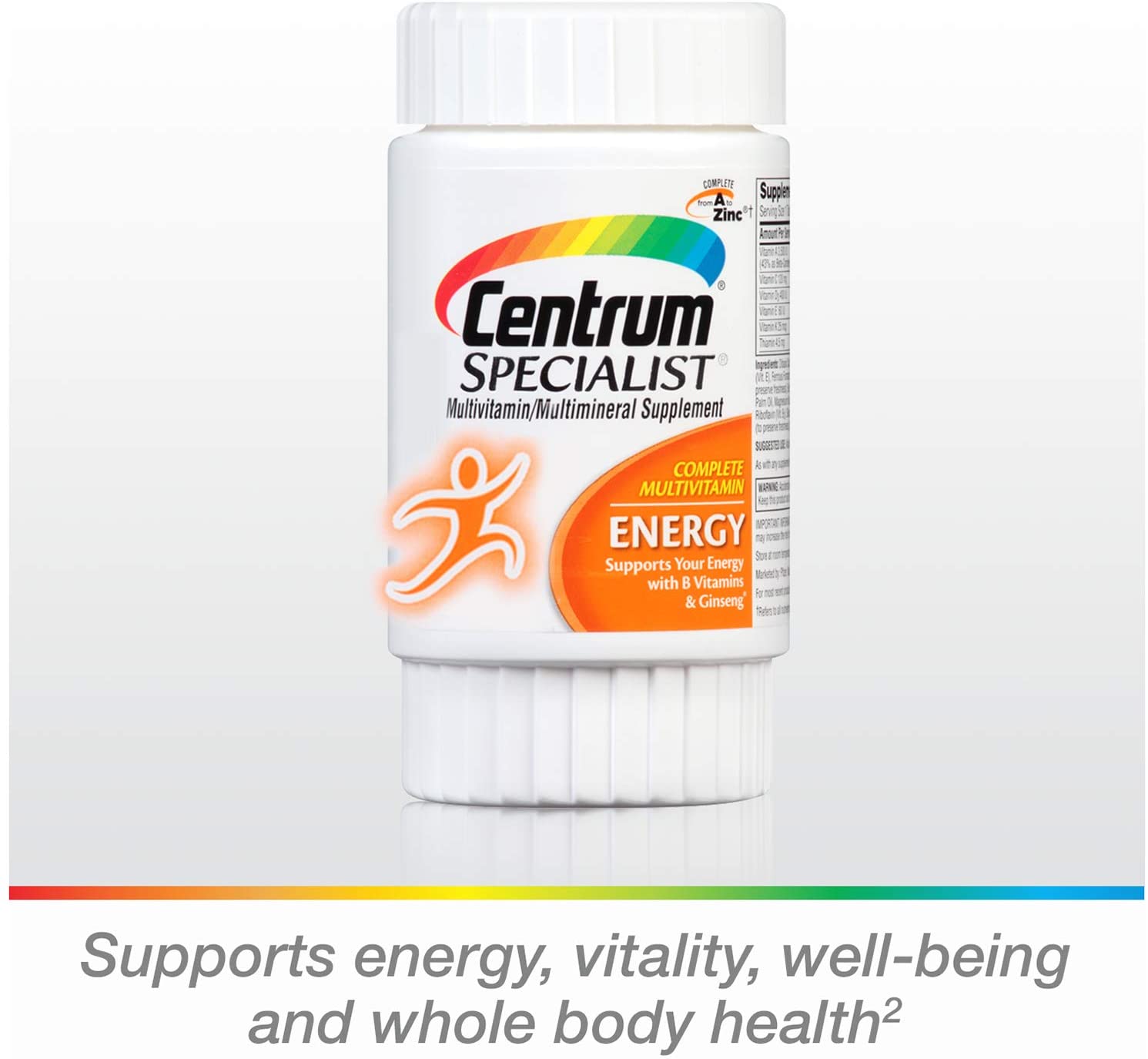 Centrum Specialist Energy Complete Multivitamin / Multimineral Supplement - 120 Tablets سنتروم ، الطاقة التخصصية الكاملة ، خليط من الفيتامينات والمعادن ، مع فيتامين ب المركب والجينسينج ، لزيادة إنتاج الطاقة ، 120 حباية - Image 10