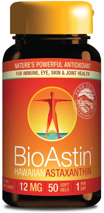 Nutrex BioAstin Hawaiian Astaxanthin 50 Caps 12 MG 50 Count - Hawaiian Grown Premium Antioxidant - One per day - Sports Nutrition & Immunity Supplement - Supports Eye, Joint & Cardiovascular Health بيواستين استازانتين 12 مجم لدعم صحة الجهاز المناعى والعين والمفاصل والقلب ، 50 سوفت جيل نباتى