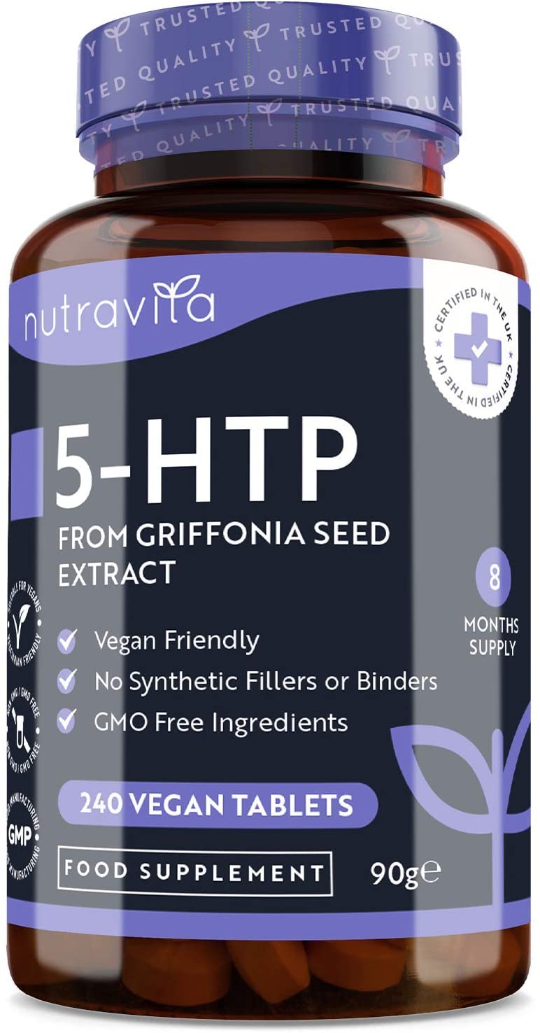 Nutravita 5HTP 400mg Griffonia Seed Extract – 240 Vegan Tablets Maximum Strength 5-HTPمستخلص من بذور الجريفونيا 400 مجم ، 240حباية نباتية