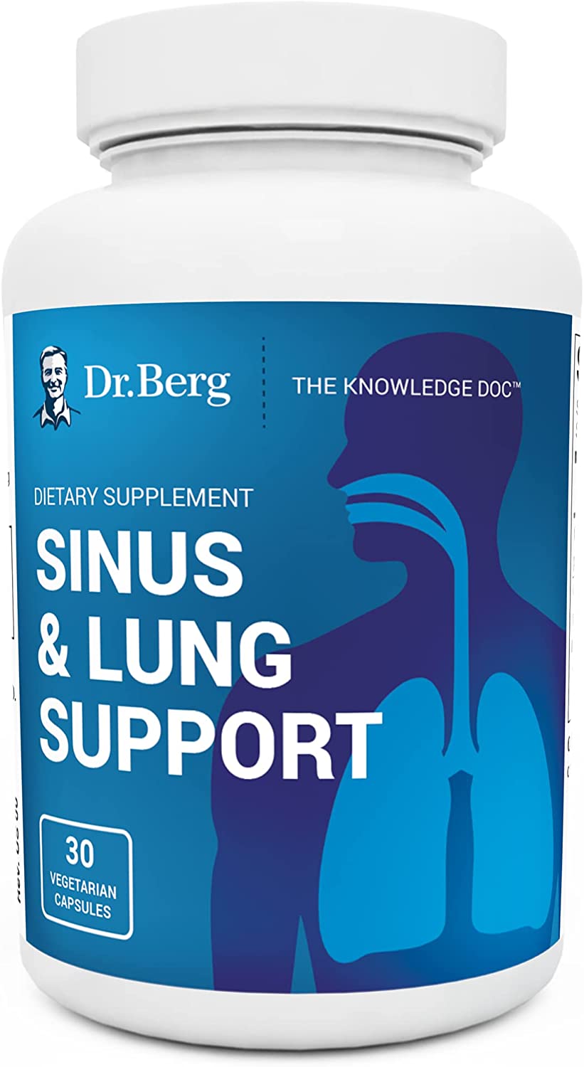Dr. Berg's Sinus & Lung Support Supplement - Healthy Respiratory System, Sinus Relief and Lung Cleanse Formula with Lymphatic and Thymus Powders - Normal Sinus and Lung Function - 30 Capsules - Image 7
