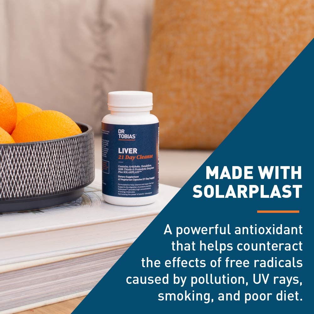 Dr Tobias Liver 21 Day Cleanse - Solarplast, Milk Thistle (Silymarin), Artichoke, Dandelion & Proteolytic Enzymes Supplement تطهير الكبد لمدة 21 يوم ، يحتوى على الخرشوف والهندباء وحليب الشوك وانزيمات + سولاربلاست - Image 4