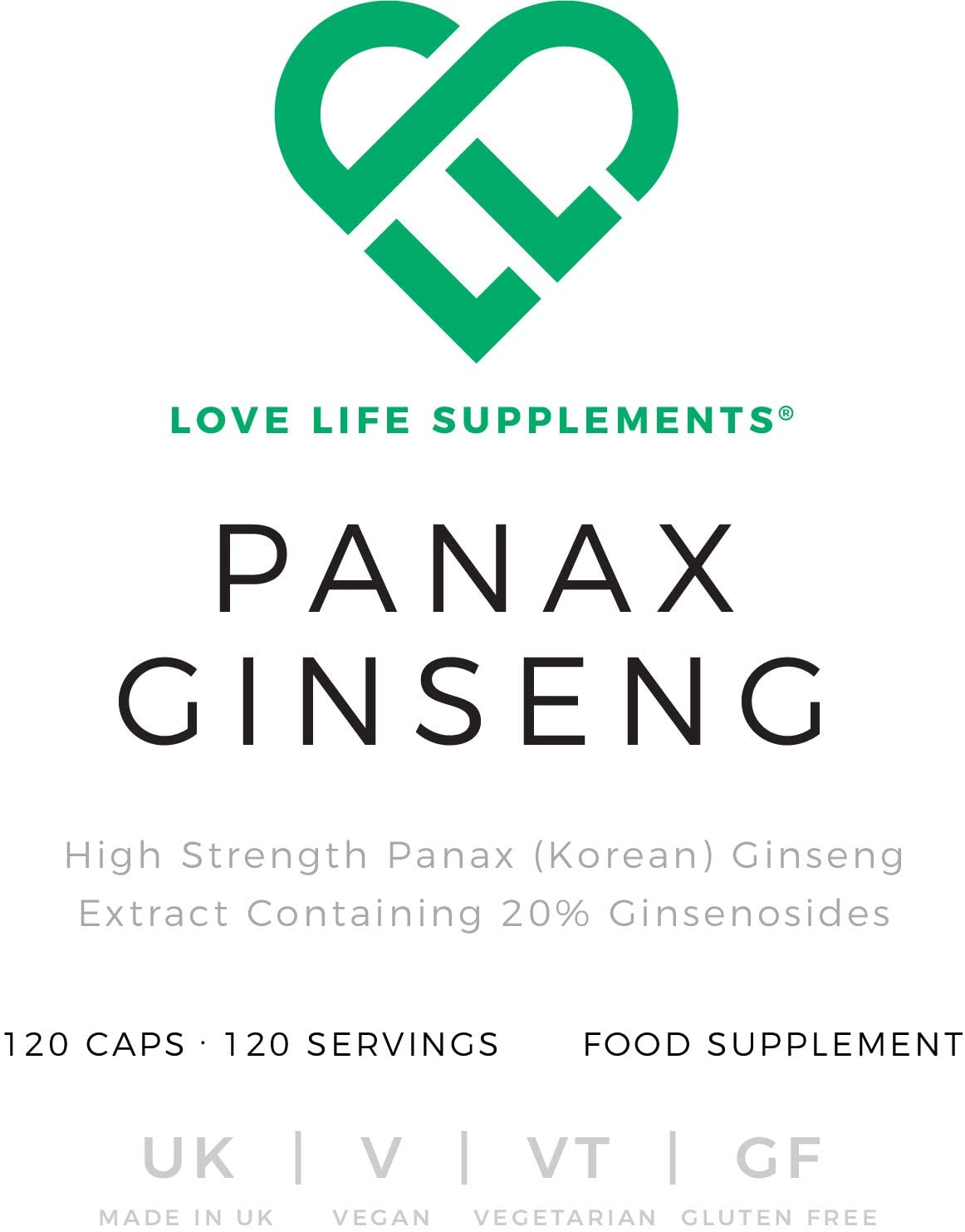 LLS Korean Panax Ginseng | 120 Capsules | 3000mg Equivalent | Energy & Memory - Image 4