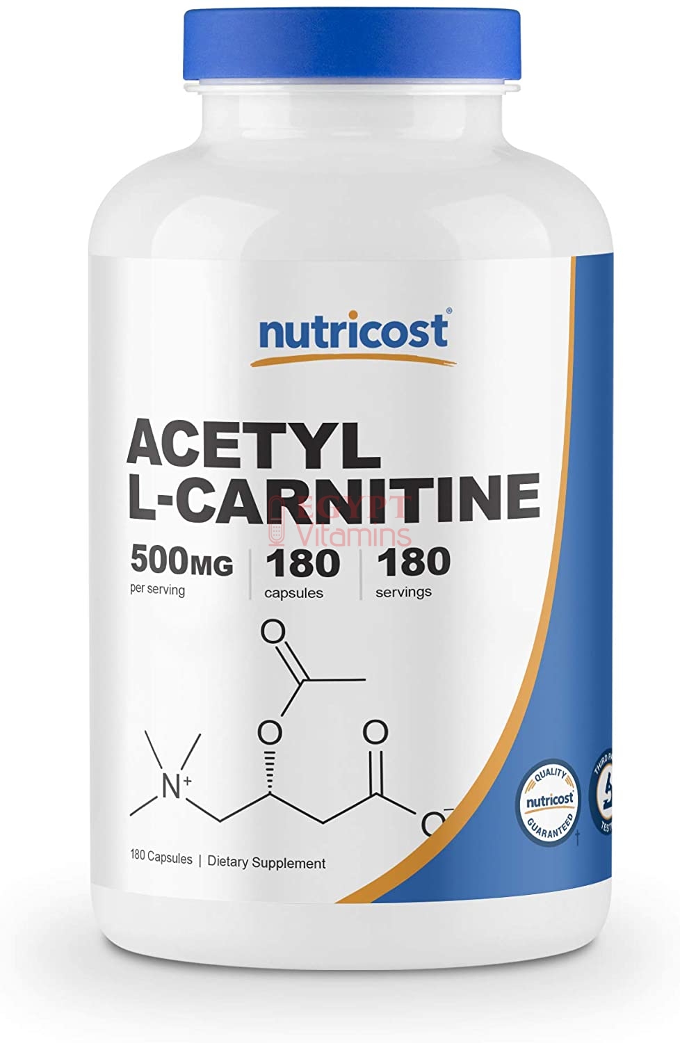 Nutricost Acetyl L-Carnitine 500mg, 180 Capsulesاسيتيل ل_ كارنيتين 500 مجم ، لفقدان الوزن ، وزيادة إنتاج الطاقة ، 180 كبسولة