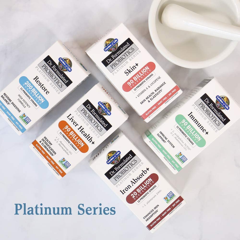 Garden of Life Dr. Formulated Probiotics Platinum Series Restore 200 Billion CFU, 28 Capsules